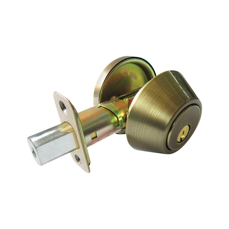 Faultless Faultless Antique Brass Single Cylinder Deadbolt 1-3/4 in in. DL81